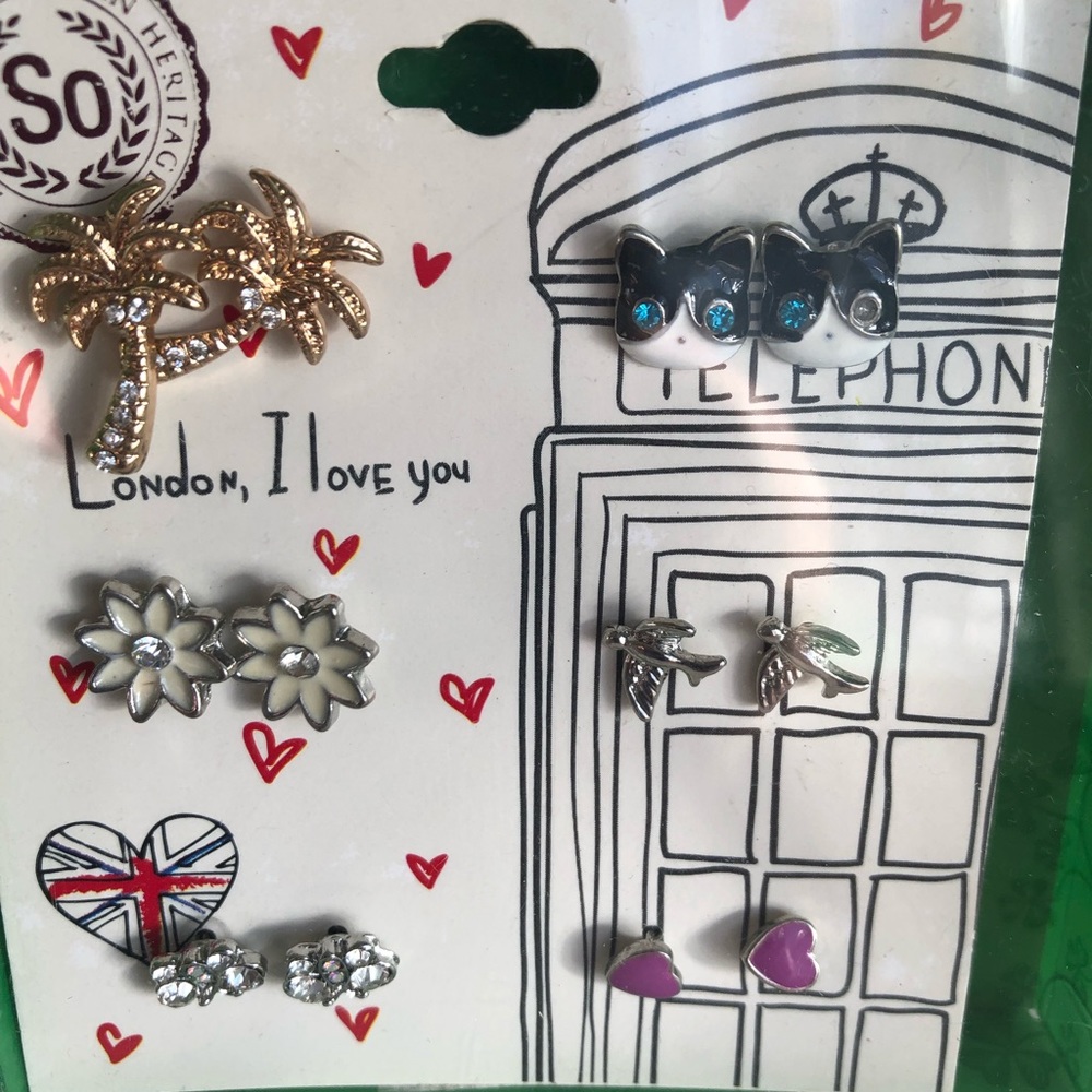 SO London I love you earring collection six pair